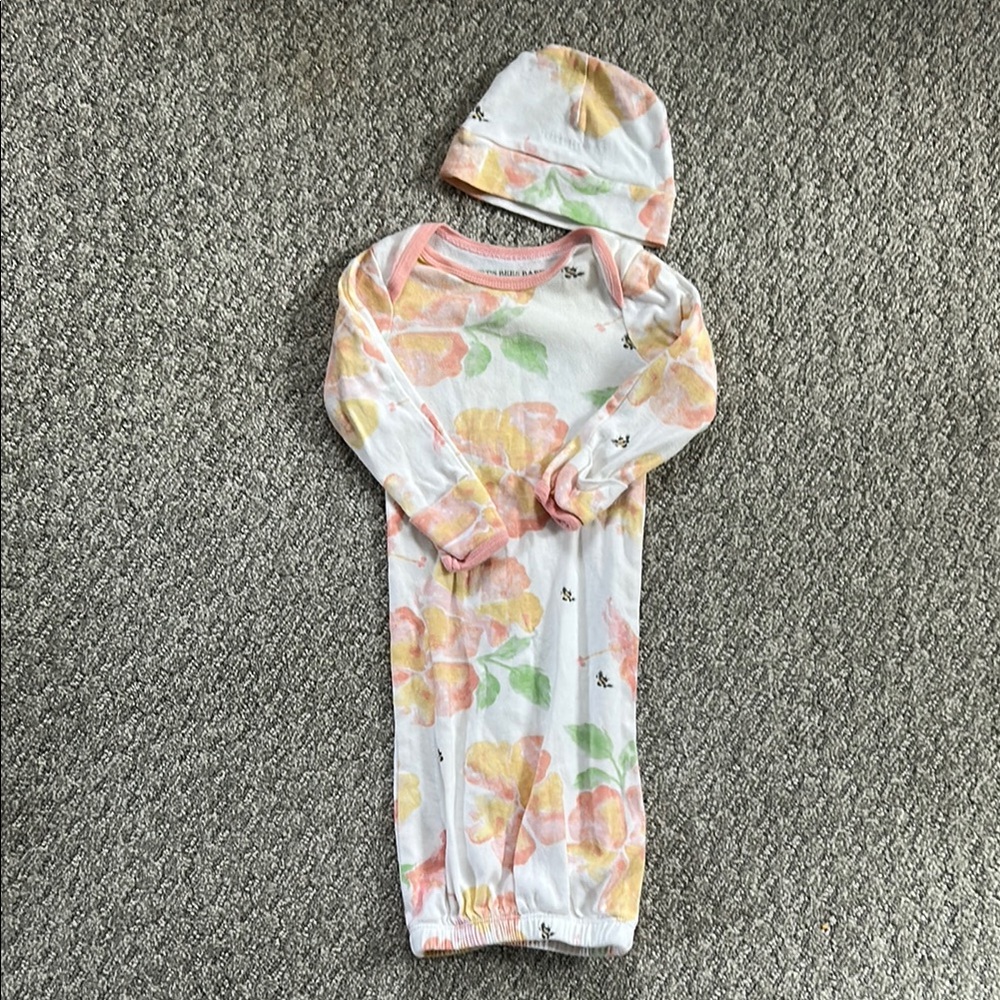 Floral Kids Pajamas Set - Pink and Yellow